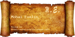 Mohai Evelin névjegykártya